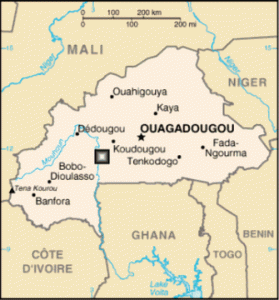 Mappa Burkina Faso, area intervento